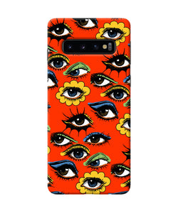 Abstract Eyes Pattern Samsung S10 Back Cover