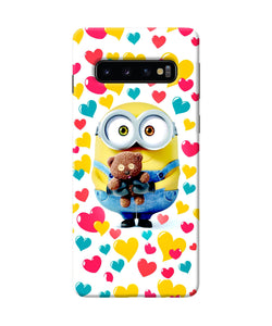 Minion Teddy Hearts Samsung S10 Back Cover