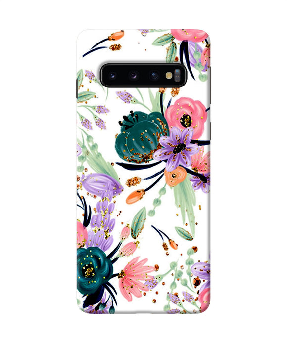 Abstract Flowers Print Samsung S10 Back Cover