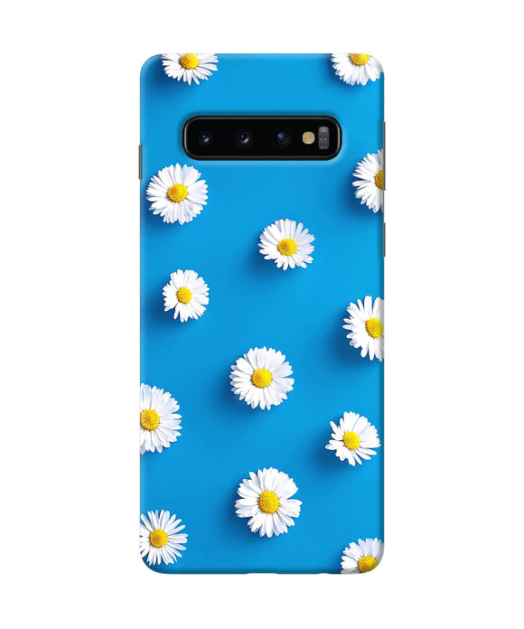 White Flowers Samsung S10 Back Cover