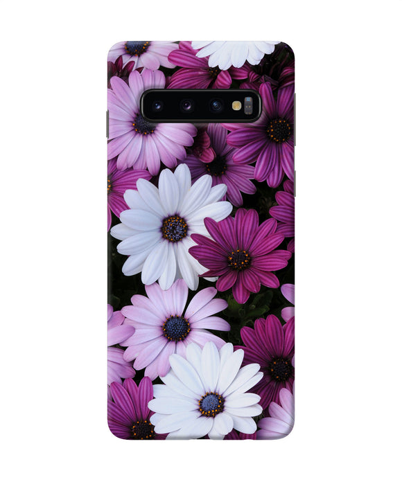 White Violet Flowers Samsung S10 Back Cover