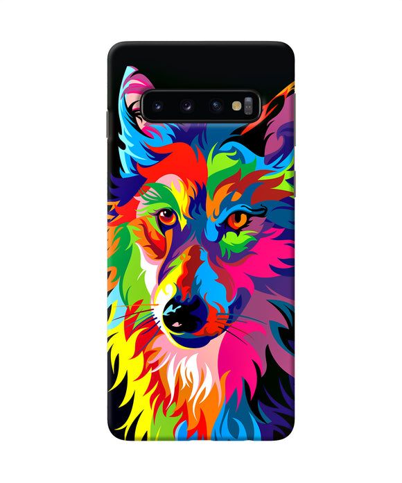 Colorful Wolf Sketch Samsung S10 Back Cover