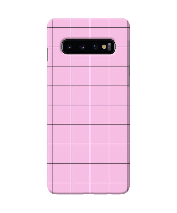 Pink Square Print Samsung S10 Back Cover