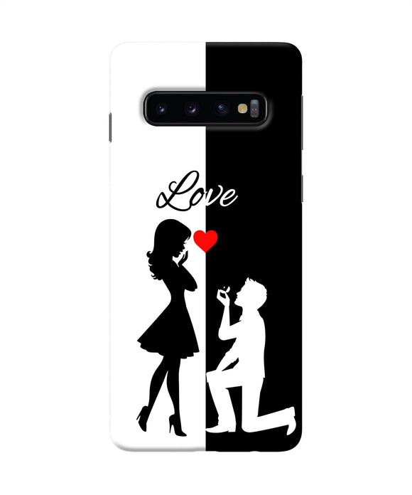 Love Propose Black And White Samsung S10 Back Cover