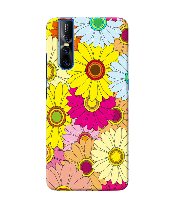 Abstract Colorful Flowers Vivo V15 Pro Back Cover