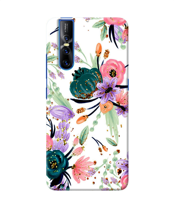 Abstract Flowers Print Vivo V15 Pro Back Cover