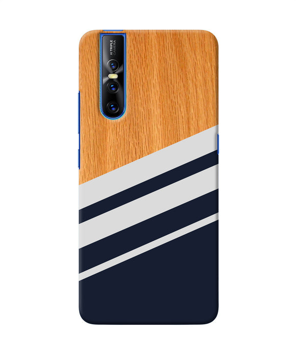 Black And White Wooden Vivo V15 Pro Back Cover