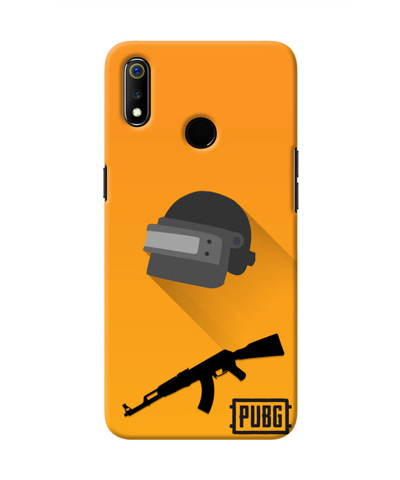 PUBG Helmet and Gun Realme 3 Real 4D Back Cover