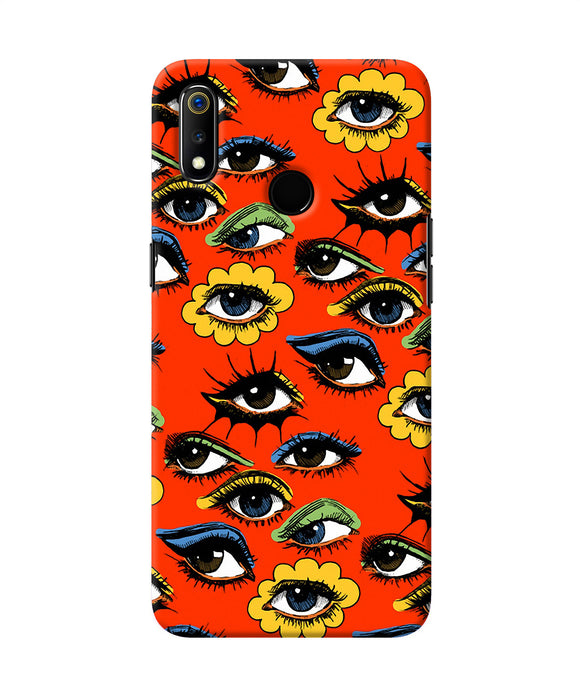 Abstract Eyes Pattern Realme 3 Back Cover