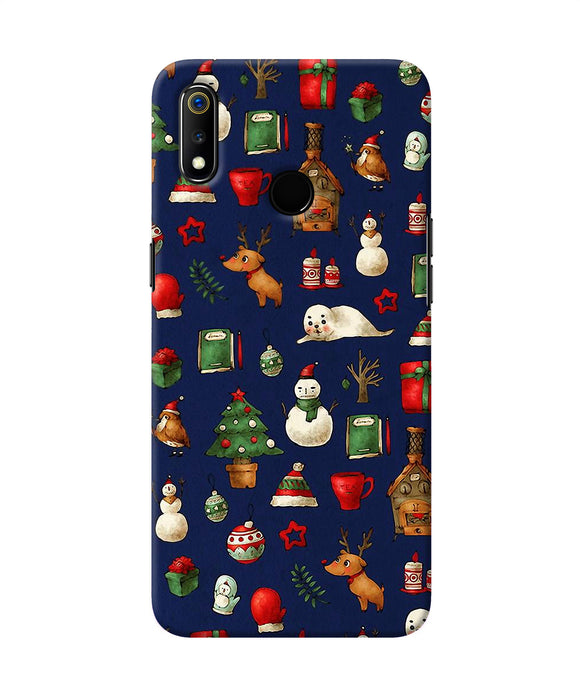 Canvas Christmas Print Realme 3 Back Cover