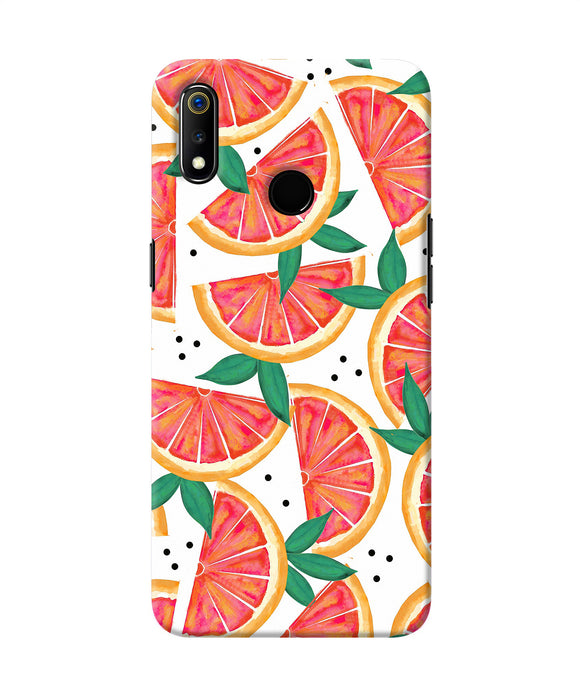 Abstract Orange Print Realme 3 Back Cover