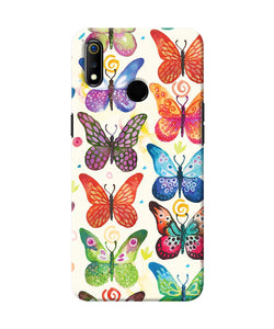 Abstract Butterfly Print Realme 3 Back Cover