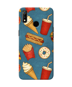 Abstract Food Print Realme 3 Back Cover