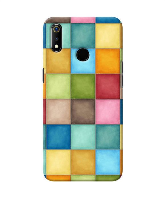 Abstract Colorful Squares Realme 3 Back Cover