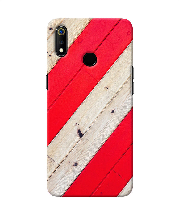 Abstract Red Brown Wooden Realme 3 Back Cover