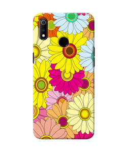 Abstract Colorful Flowers Realme 3 Back Cover