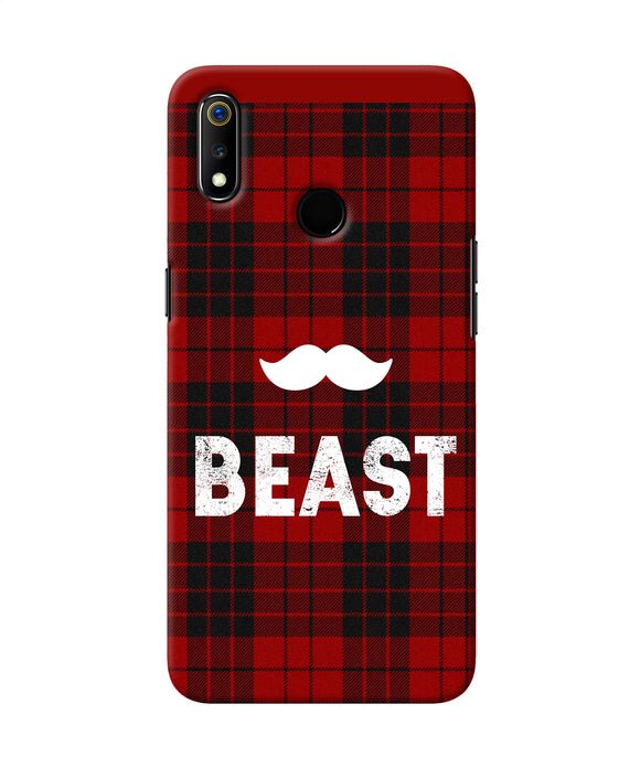 Beast Red Square Realme 3 Back Cover