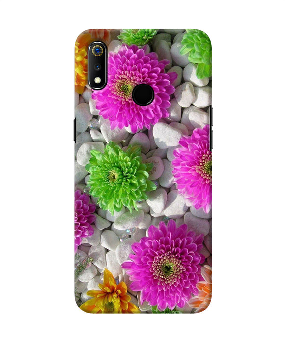 Natural Flower Stones Realme 3 Back Cover