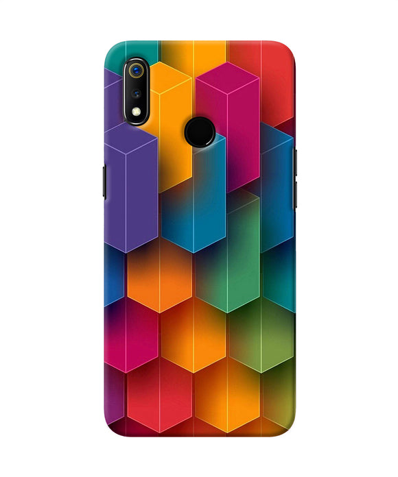 Abstract Rectangle Print Realme 3 Back Cover