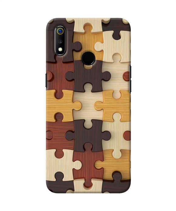 Wooden Puzzle Realme 3 Back Cover