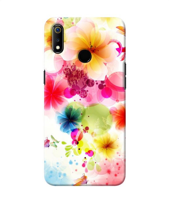 Flowers Print Realme 3 Back Cover