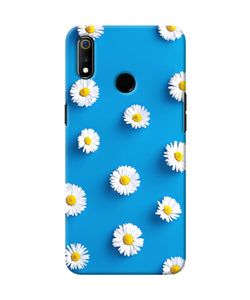 White Flowers Realme 3 Back Cover