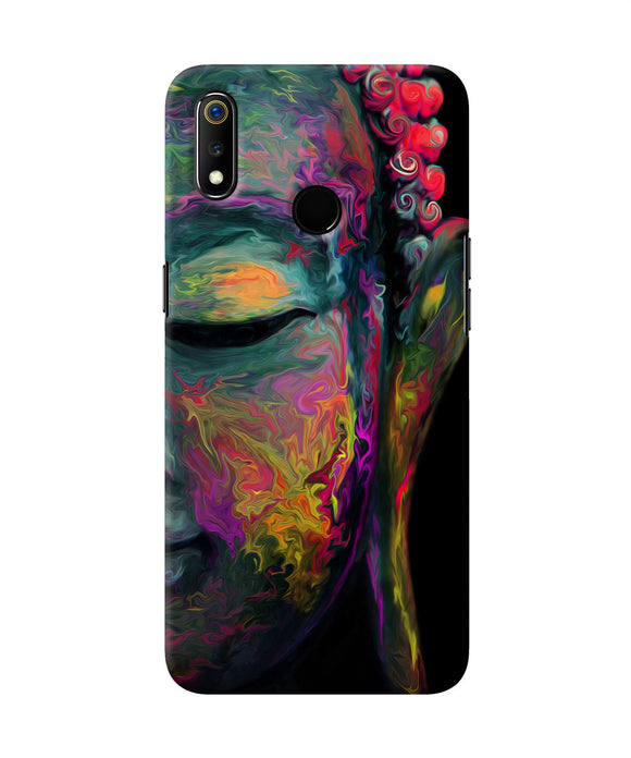 Buddha Face Painting Realme 3 Back Cover