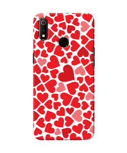 Red Heart Canvas Print Realme 3 Back Cover