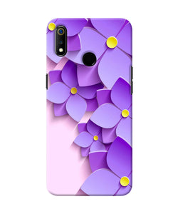 Violet Flower Craft Realme 3 Back Cover