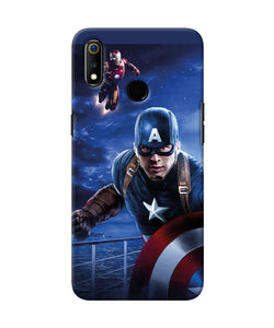 Captain With Ironman Realme 3 Back Cover