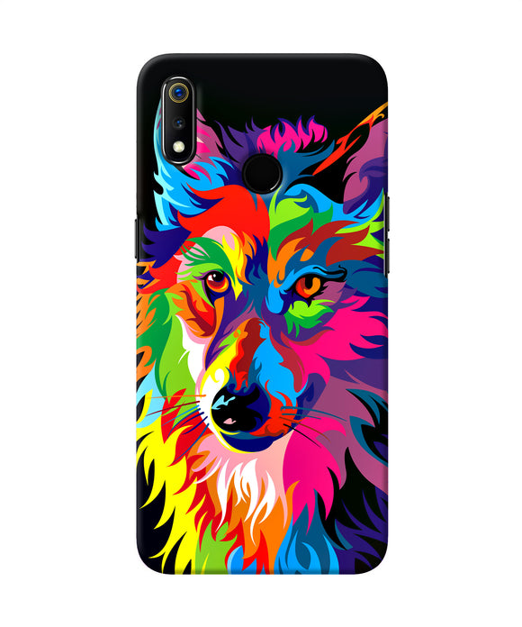 Colorful Wolf Sketch Realme 3 Back Cover