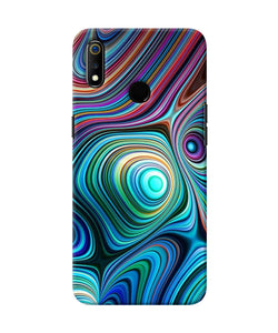 Abstract Coloful Waves Realme 3 Back Cover