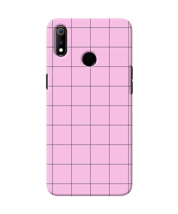 Pink Square Print Realme 3 Back Cover