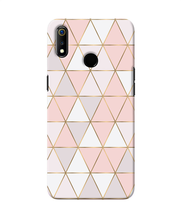 Abstract Pink Triangle Pattern Realme 3 Back Cover