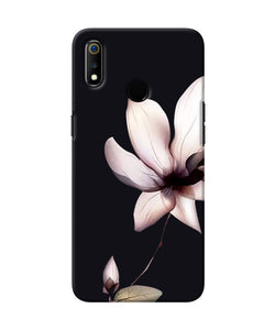 Flower White Realme 3 Back Cover