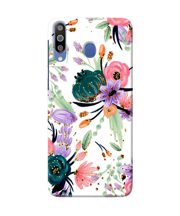 Abstract Flowers Print Samsung M30 Back Cover