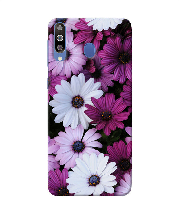 White Violet Flowers Samsung M30 Back Cover