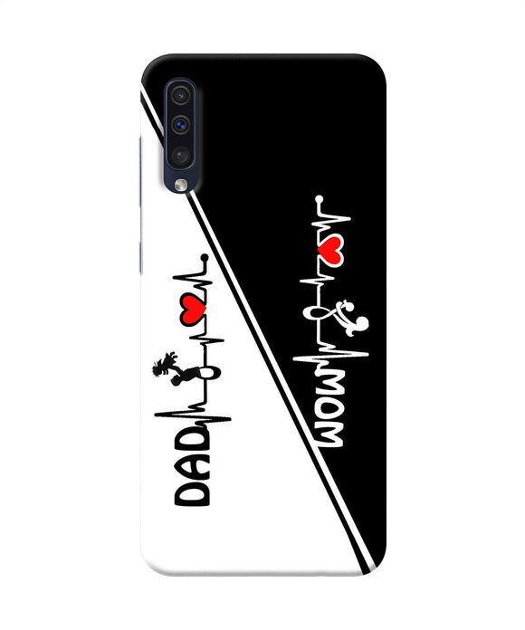 Mom Dad Heart Line Black And White Samsung A50 / A50s / A30s Back Cover
