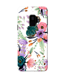 Abstract Flowers Print Samsung S9 Back Cover