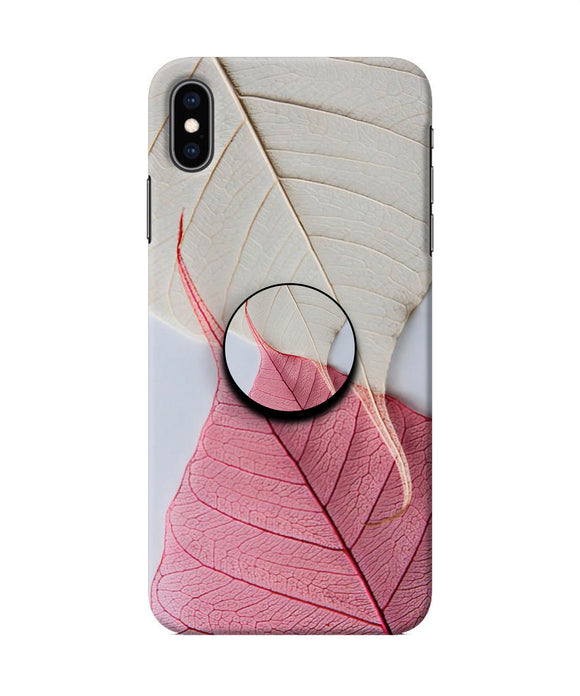 White Pink Leaf Iphone XS Max Pop Case
