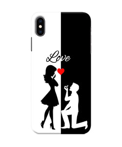 Love Propose Black And White Iphone Xs Max Back Cover