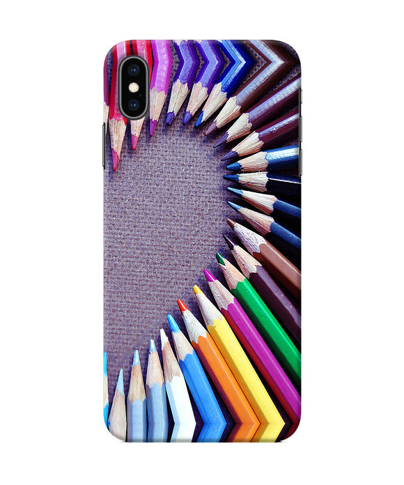 Color Pencil Half Heart Iphone Xs Max Back Cover