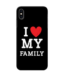 I Love My Family Iphone Xs Max Back Cover