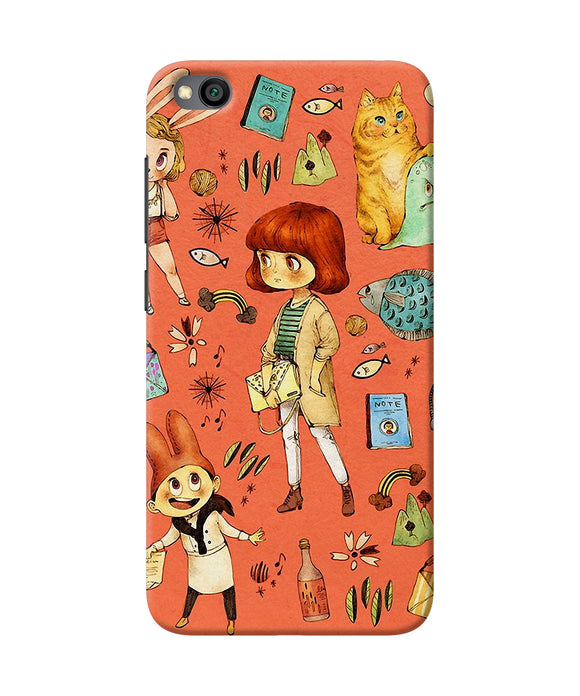 Canvas Little Girl Print Redmi Go Back Cover