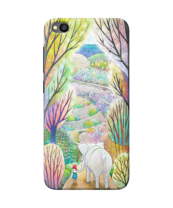 Natual Elephant Girl Redmi Go Back Cover