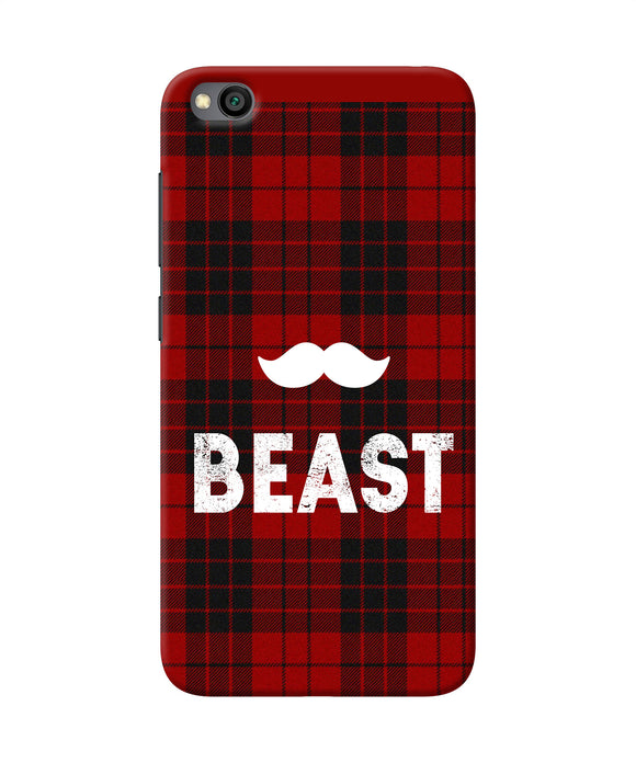 Beast Red Square Redmi Go Back Cover