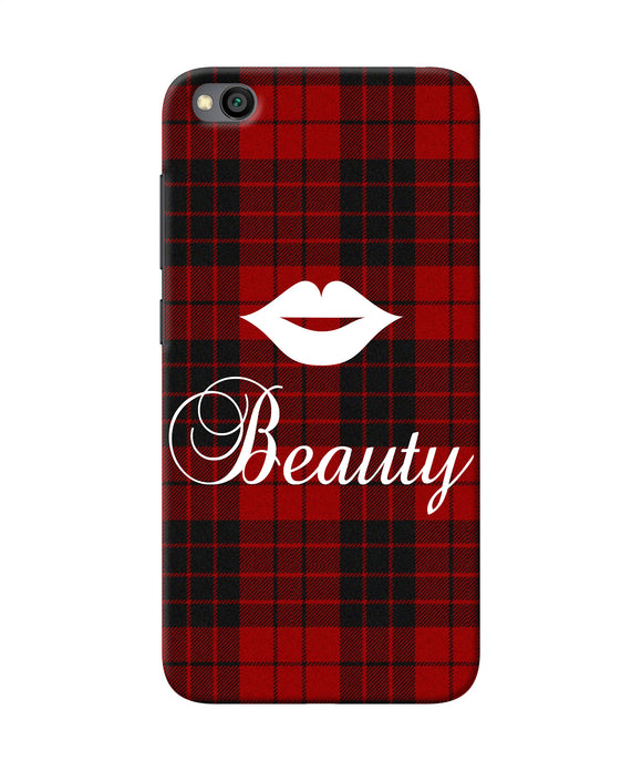 Beauty Red Square Redmi Go Back Cover