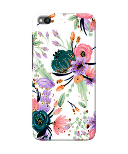 Abstract Flowers Print Redmi Go Back Cover