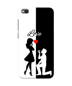 Love Propose Black And White Redmi Go Back Cover