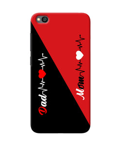 Mom Dad Heart Line Redmi Go Back Cover